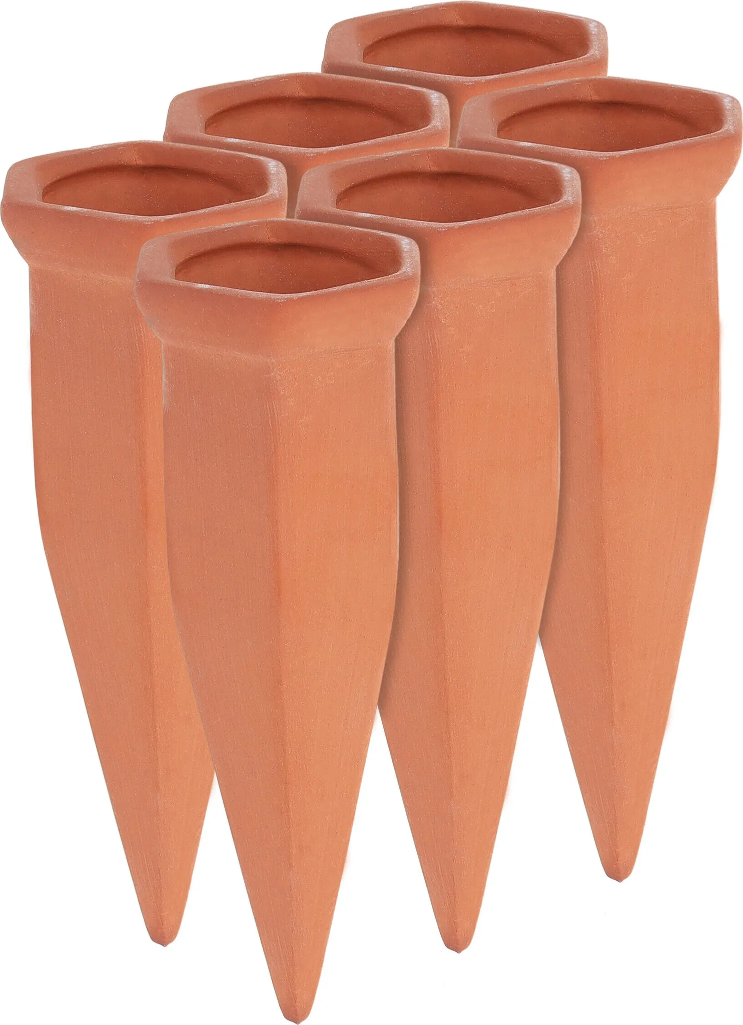 6er Set Bewässerungskegel Terrakotta Keramik 13 cm