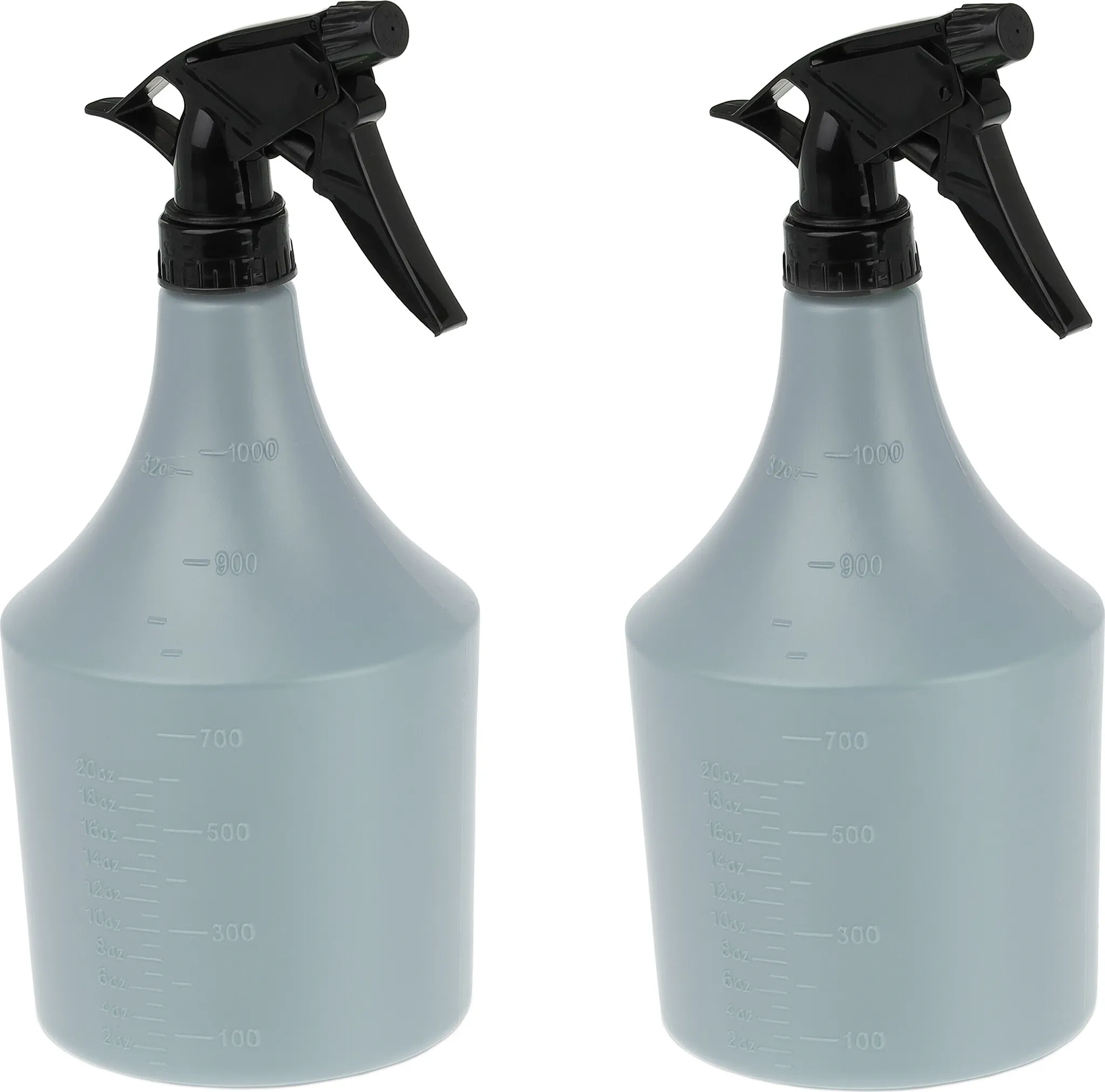Relaxdays Sprühflaschen 2er Set – 1 Liter, verstellbare Düse (Nebel & Strahl), mit Skala, nachfüllbar