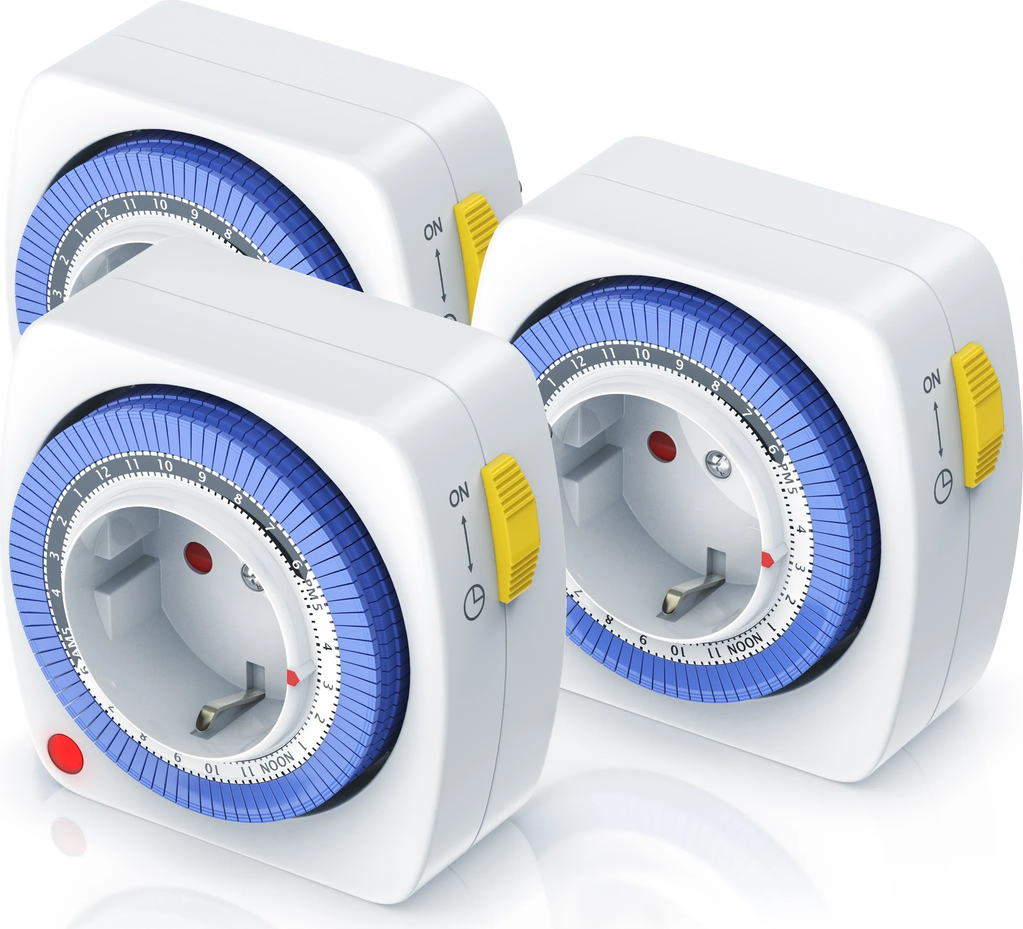 BEARWARE 3× Mechanische 24h Zeitschaltuhr – 15-Minuten-Intervalle, Kinderschutzsicherung