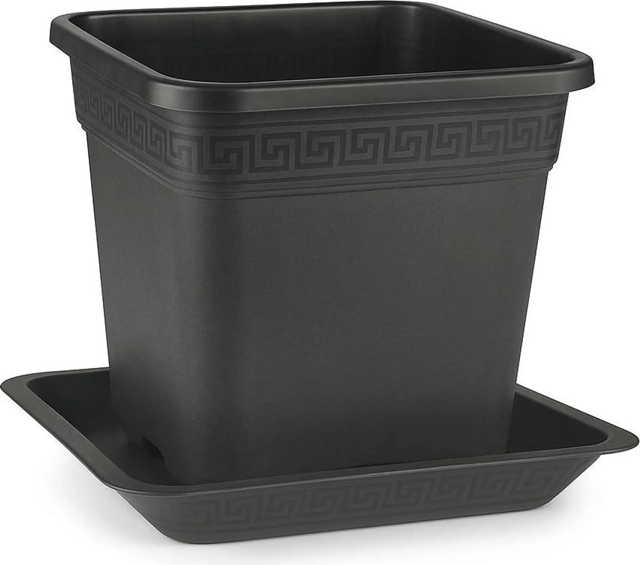 Easy Act Pflanztopf 9 l viereckig mit Untersetzer – Schwarz