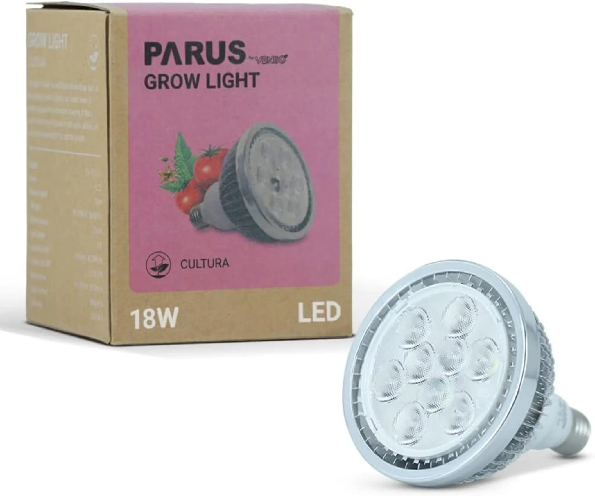 Parus Pflanzenlampe E27 – Vollspektrum 'Cultura', 18W