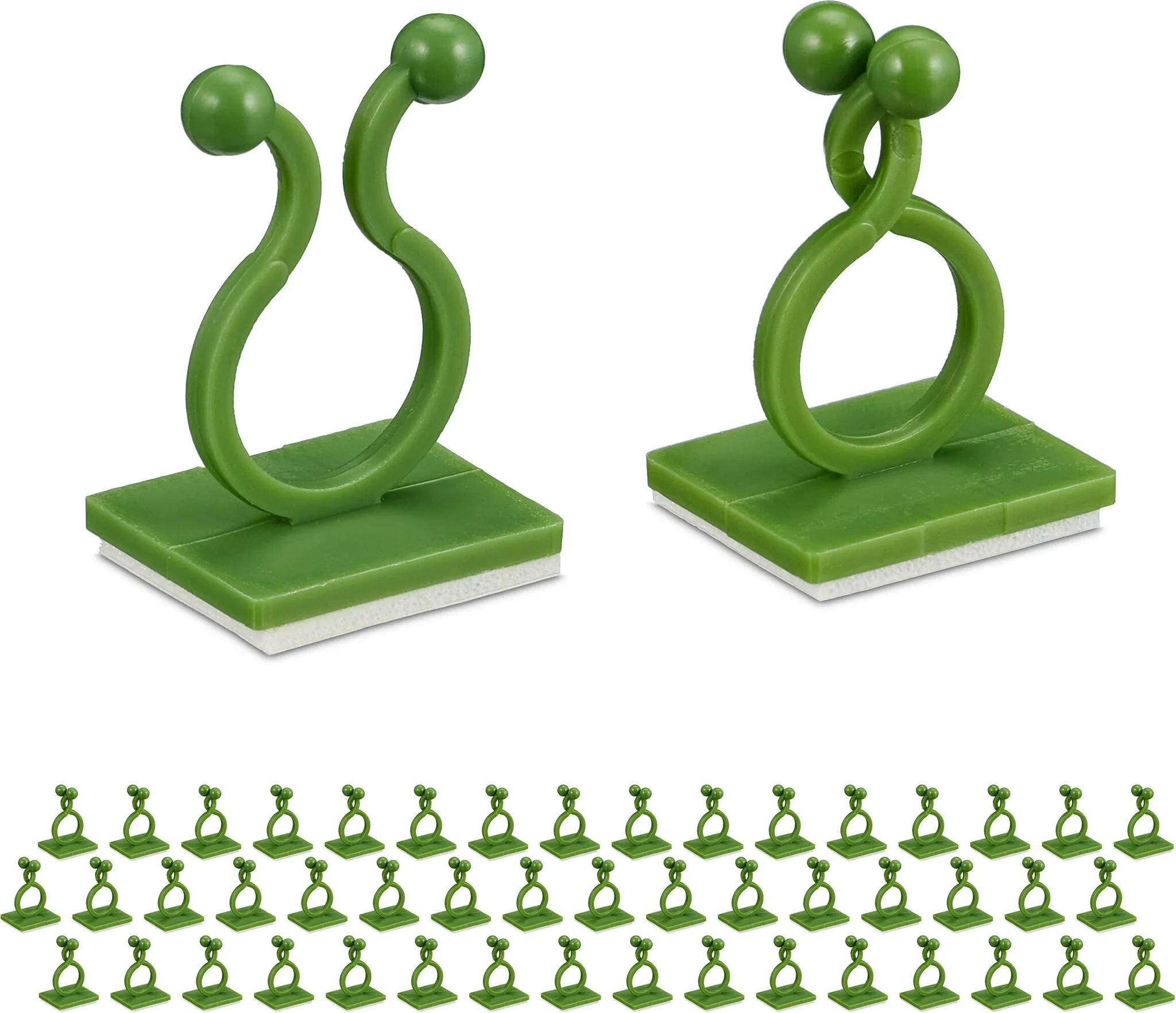 Relaxdays Pflanzenclips selbstklebend 240er Set Grün, Ø 2 cm