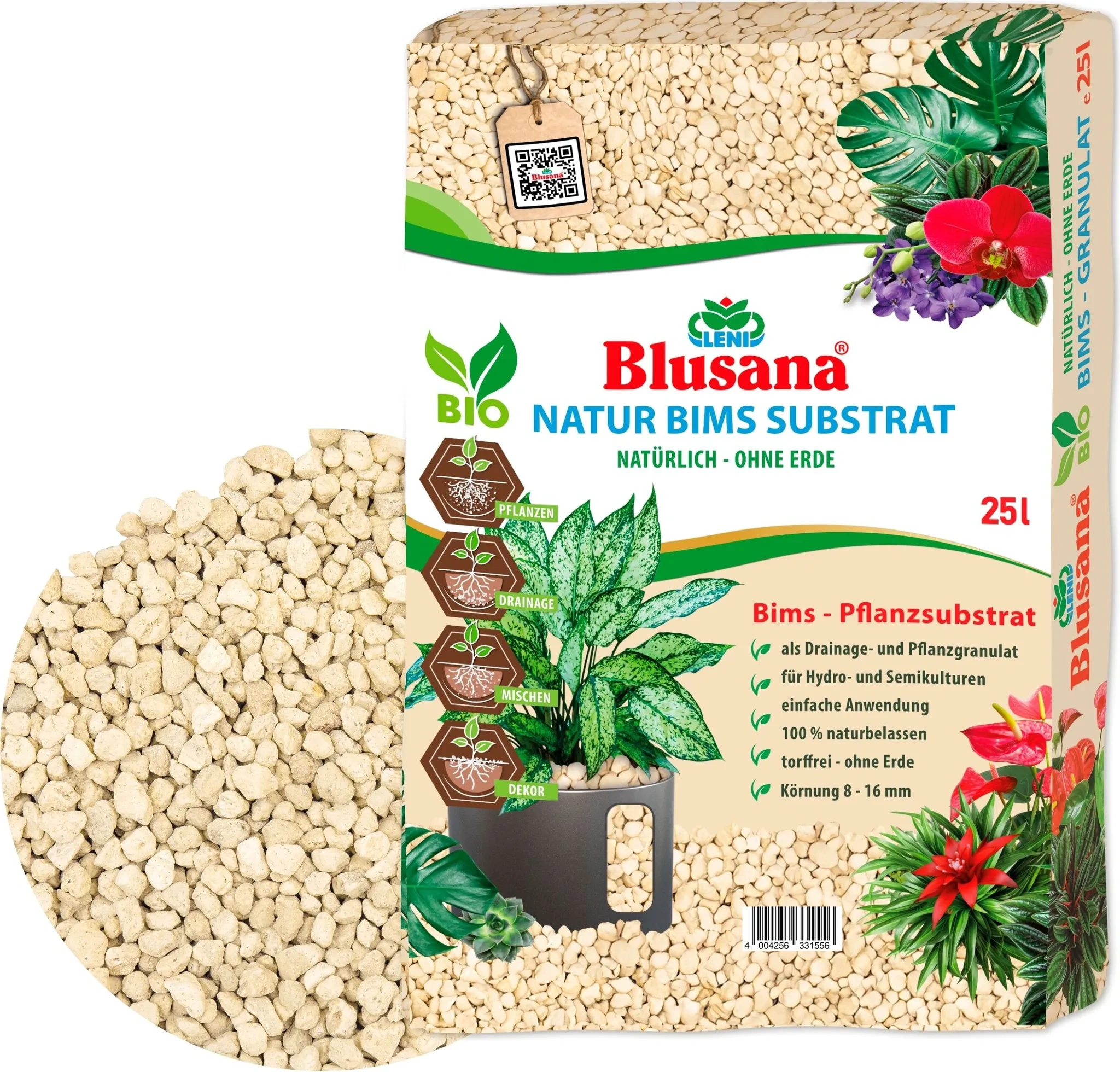 Blusana Bimsstein Pflanzsubstrat – 25 L